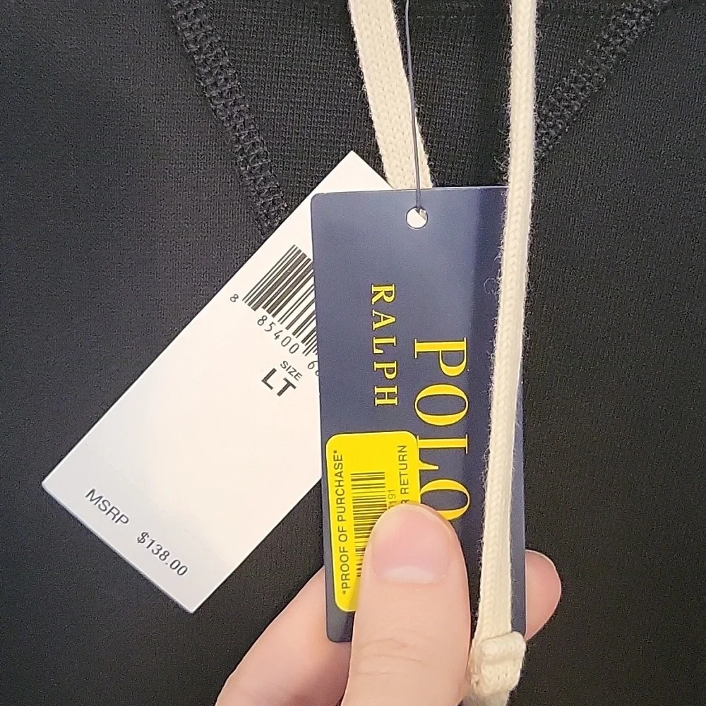 NWT Men's Polo Ralph Lauren Fleece Hoodie, Size L-T (Large Tall) - Picture 3 of 10